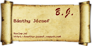 Básthy József névjegykártya