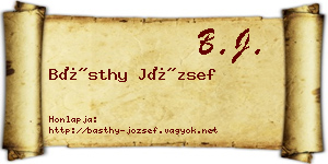 Básthy József névjegykártya